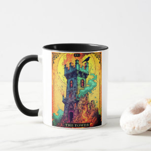 Taza Ilustración de carta de tarot, La Torre
