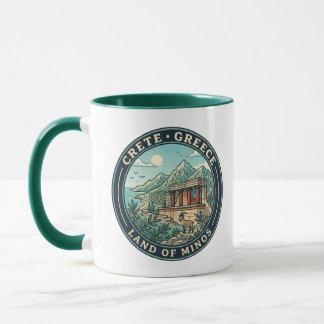 Taza Ilustración de Creta Grecia Arte de Viaje Insignia