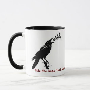 Taza Ilustración de Cuervo Negro - Diseño de Arte de Es