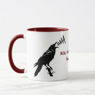 Taza Ilustración de Cuervo Negro - Diseño de Arte de Es