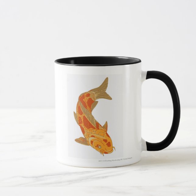 Taza Ilustracion de Digitaces de la carpa de Koi (Derecha)