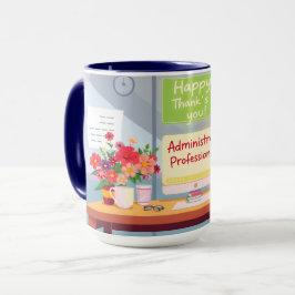 Taza Ilustración de escritorio de agradecimiento del dí