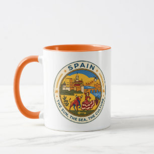 Taza Ilustración de España Viaje Arte Insignia