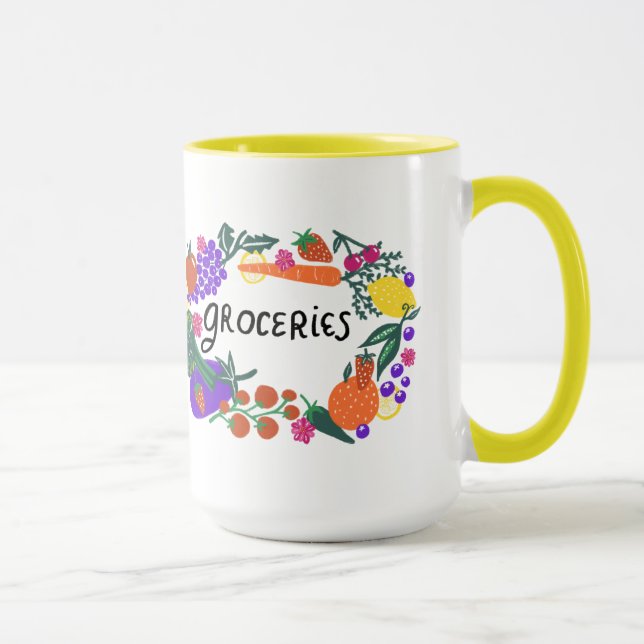 Taza Ilustracion de frutas y verduras (Derecha)