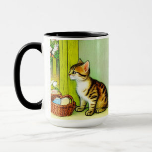 Taza Ilustracion de gato de tabby de época