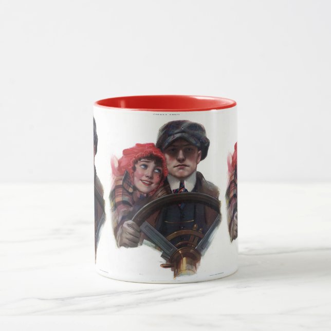 Taza Ilustracion de invierno clásico y romántico (Centro)