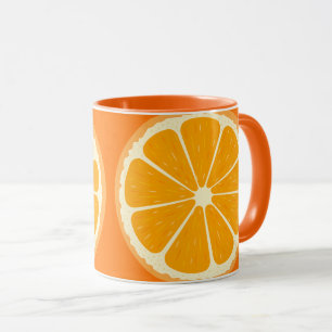 Taza Ilustracion de jugo de limón Naranja fresco y jugo