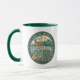 Taza Ilustración de la cultura puertorriqueña de Puerto