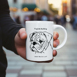 Taza Ilustracion de la línea negra del retrato de Bulld