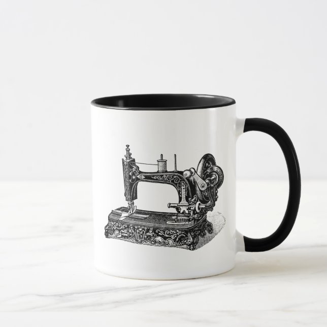 Taza Ilustracion de la máquina de coser de los 1800s (Derecha)