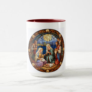 Taza Ilustración de la Natividad de Navidad,