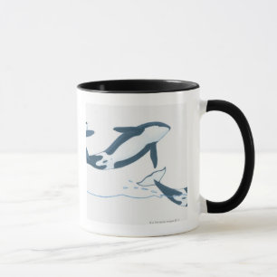 Taza Ilustracion de las orcas (orca del Orcinus)