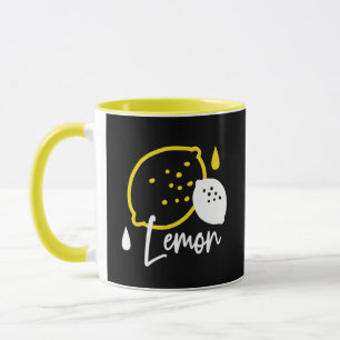 Taza Ilustracion de limón abstracto - Arte de cítricos
