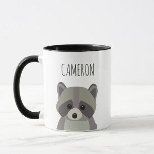 Taza Ilustracion de mapache personalizado moderno