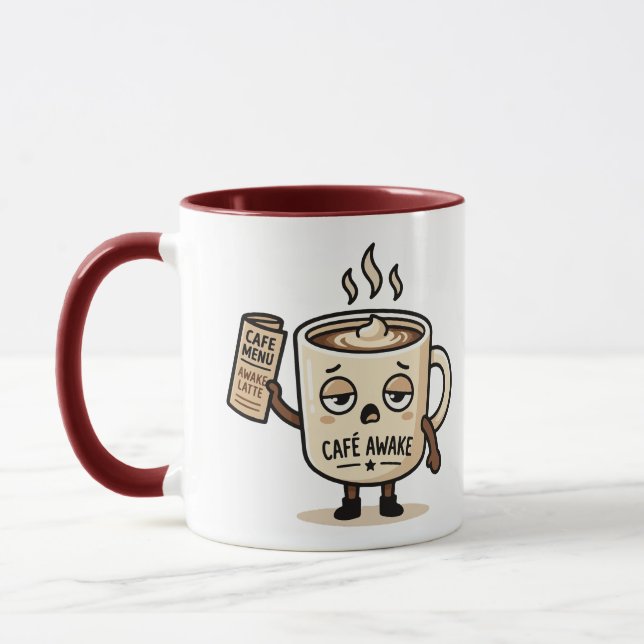 Taza Ilustración de Mascota de Café Dormida Café Despie (Izquierda)