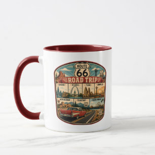 Taza Ilustración de monumentos de la ruta 66 Arte de vi