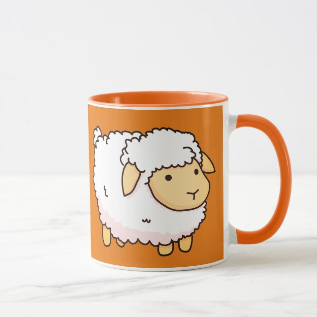 Taza Ilustracion De Oveja Blanca Para Su Hijo (Derecha)