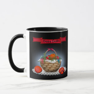 Taza Ilustracion de Pascua, huevos de Pascua, vacacione