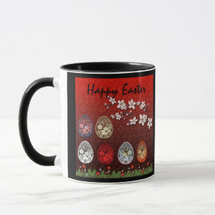 Taza Ilustracion de Pascua, huevos de Pascua, vacacione