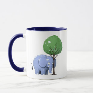 Taza Ilustración de personaje de árbol de elefante jugu