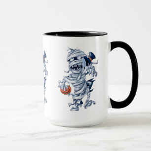 Taza Ilustración de personaje de momia espeluznante de 