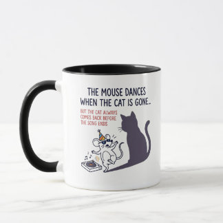 Taza Ilustración de Ratón Bailarín y Tocadiscos | Humor