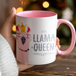 Taza Ilustracion de Reina de Llama Girly Funny