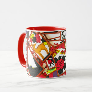 Taza Ilustracion de tarjetas de juego japonesas (varias