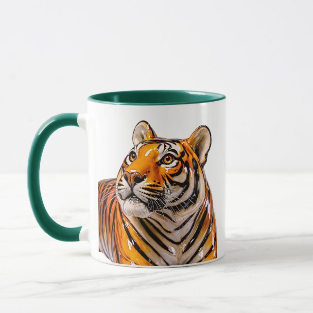 Taza Ilustración de tigre detallada (Izquierda)