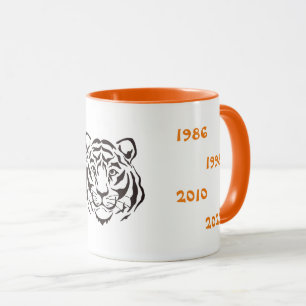 Taza Ilustracion de tigres de años chinos blanco negro
