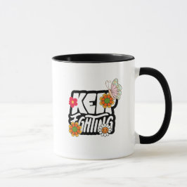 Taza Ilustración de tipografía de buenas vibras