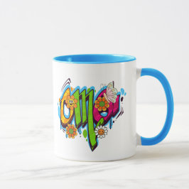 Taza Ilustración de tipografía de buenas vibras