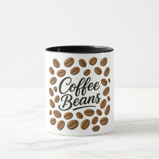Taza Ilustracion de tipografía de judías de café