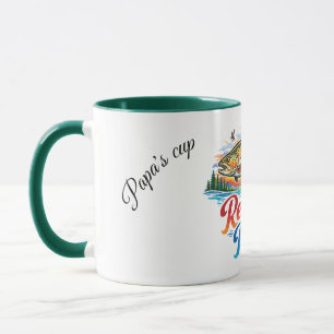 Taza Ilustración de Trucha Marrón con "Respetar el Asce