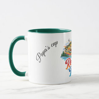 Taza Ilustración de Trucha Marrón con "Respetar el Asce