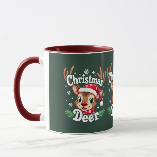 Taza Ilustracion de venado de Navidades hábiles (Izquierda)