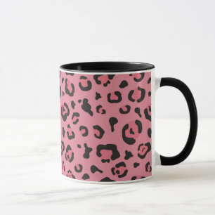 Taza Ilustracion del animal del rosa del leopardo