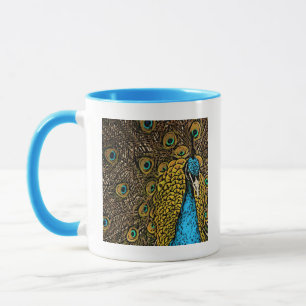 Taza Ilustracion del esplendor del pavo real