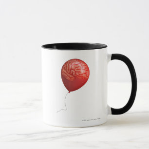 Taza Ilustracion del globo con un cerebro sobrepuesto