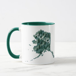 Taza Ilustracion del Mapa Estatal de Alaska