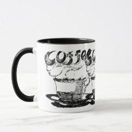 Taza Ilustracion dibujado a mano, bebida de café