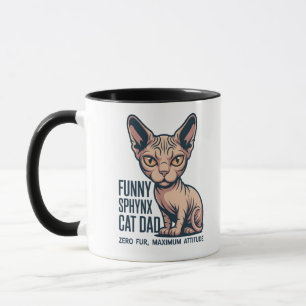 Taza Ilustración divertida de gato Sphynx papá