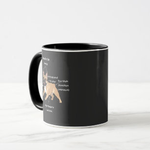 Taza Ilustración divertida de la anatomía de un Bulldog