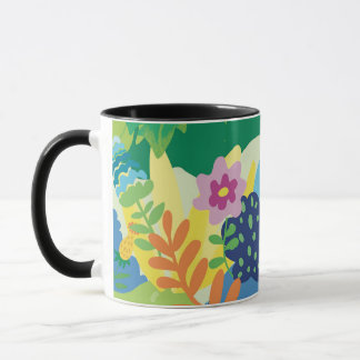Taza Ilustración floral tropical, flores de verano