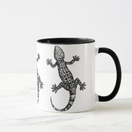 Taza Ilustracion GECKO LIZARD EN BLANCO Y NEGRO