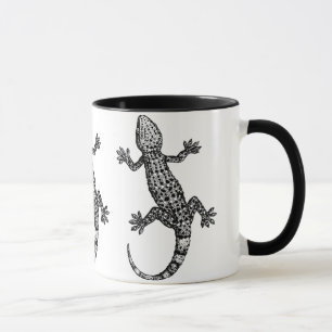 Taza Ilustracion GECKO LIZARD EN BLANCO Y NEGRO