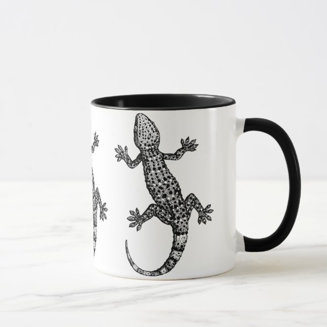 Taza Ilustracion GECKO LIZARD EN BLANCO Y NEGRO (Derecha)