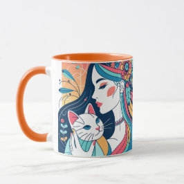Taza Ilustracion gráfico de Cat Lady
