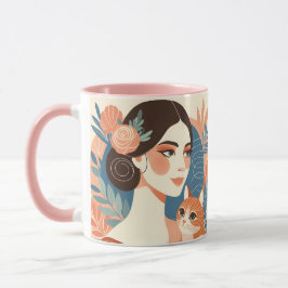 Taza Ilustracion gráfico de Cat Lady