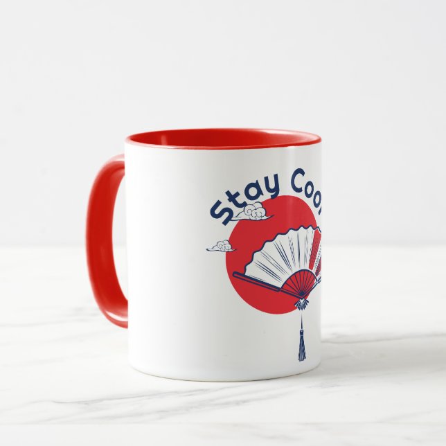 Taza Ilustracion Guay Fan Stay | Texto personalizado ja (Anverso izquierdo)